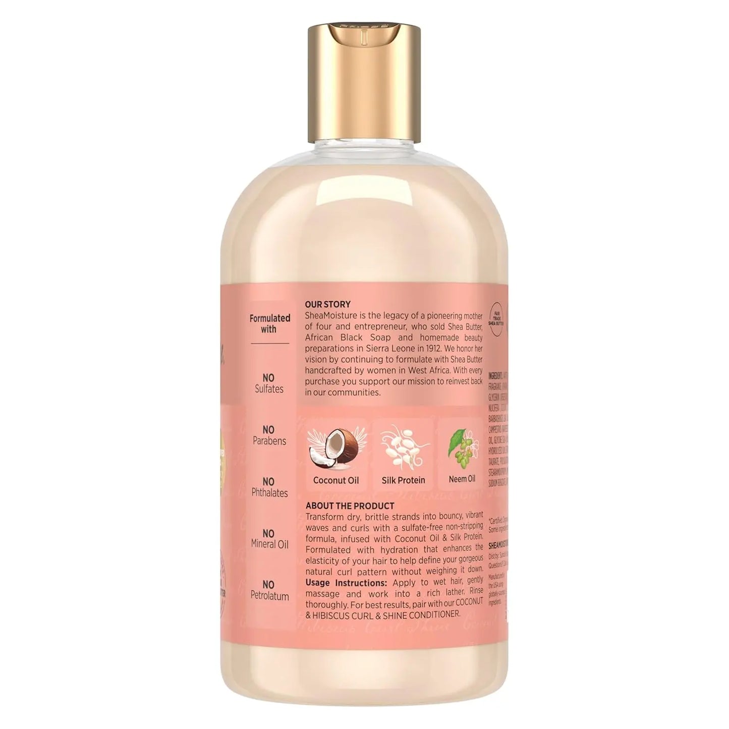 Shea Moisture Coconut and Hibiscus Curl & Shine Hair Shampoo My Store